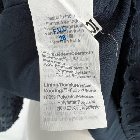 J.Crew Swiss Dot Ruffle Trim Long Sleeve Blouse Navy Blue Size 16 - Picture 10 of 11